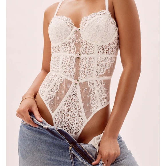 For Love And Lemons Tops - For Love & Lemons Mia Lace Bodysuit
